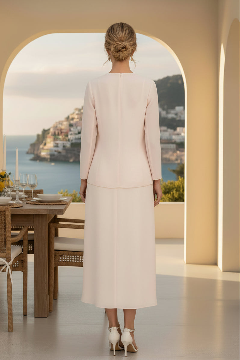 Chiffon A-Line Dress with Matching Jacket