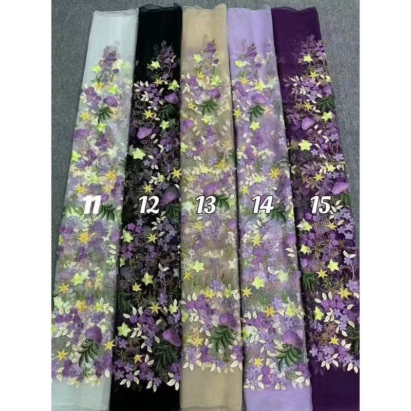 Floral Embroidered Tiered Mesh Midi Dress with Tie Straps