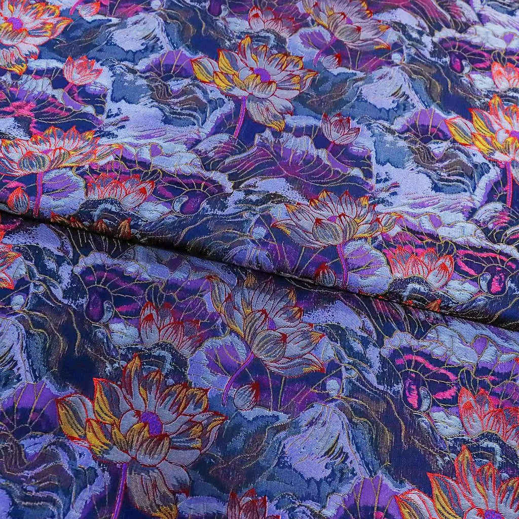 Floral Jacquard V-Neck A-Line Gown