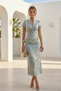 Jacquard Wrap Midi Dress