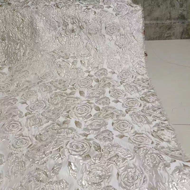 Jacquard A-Line Evening Gown with Capelet