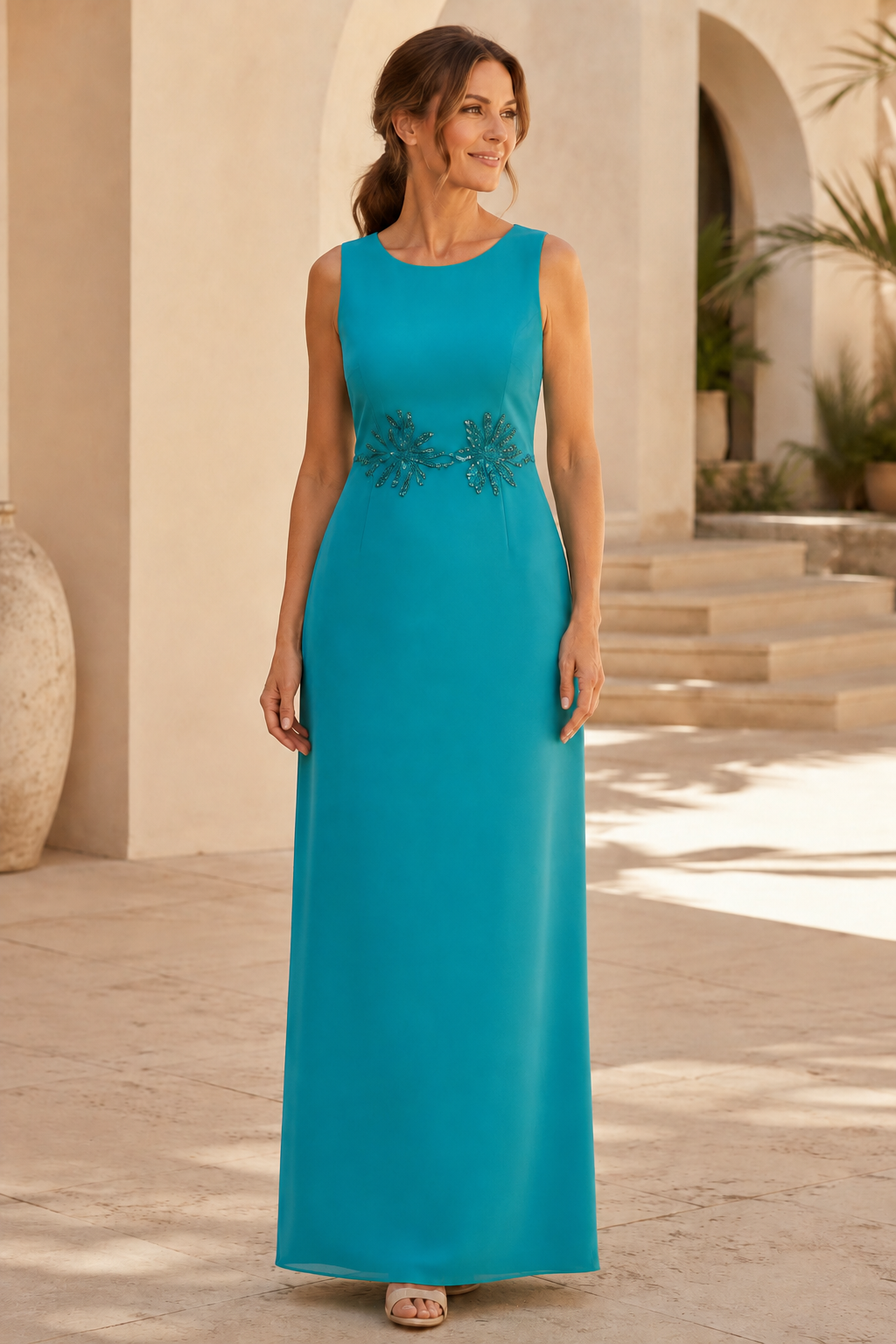 Chiffon Sheath Evening Dress with Matching Jacket