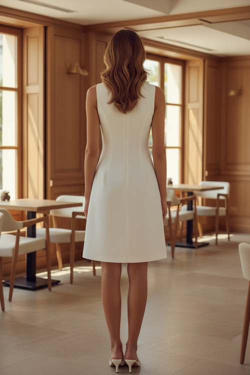 3D Floral Applique Keyhole Cocktail Dress