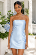 Strapless Satin Bodycon Mini Dress