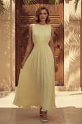 Sleeveless Chiffon A-Line Midi Dress
