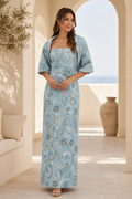 Strapless Jacquard Maxi Dress with Matching Jacket