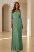 Sweetheart Pleated Evening Gown with Belt
