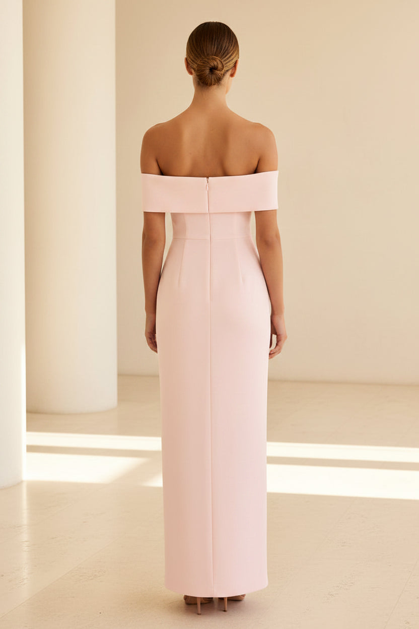 Off-the-Shoulder Column Maxi Gown