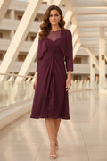 Chiffon Knee-Length Dress with Jacket & Ruching