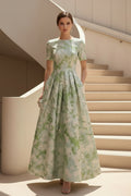 Floral Print A-Line Maxi Dress with Pockets