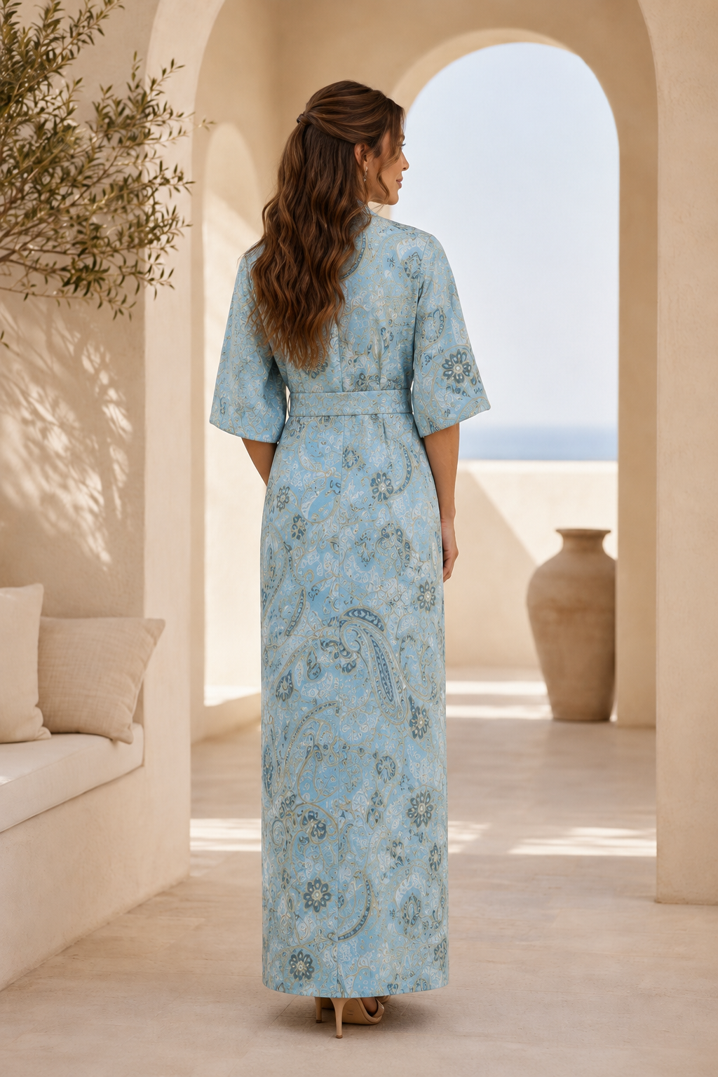 Strapless Jacquard Maxi Dress with Matching Jacket
