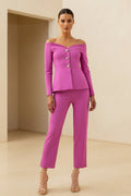 Elegant Off-The-Shoulder Two-Piece Pantsuit