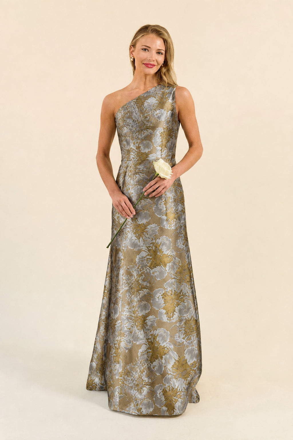 Elegant One-Shoulder A-Line Maxi Dress
