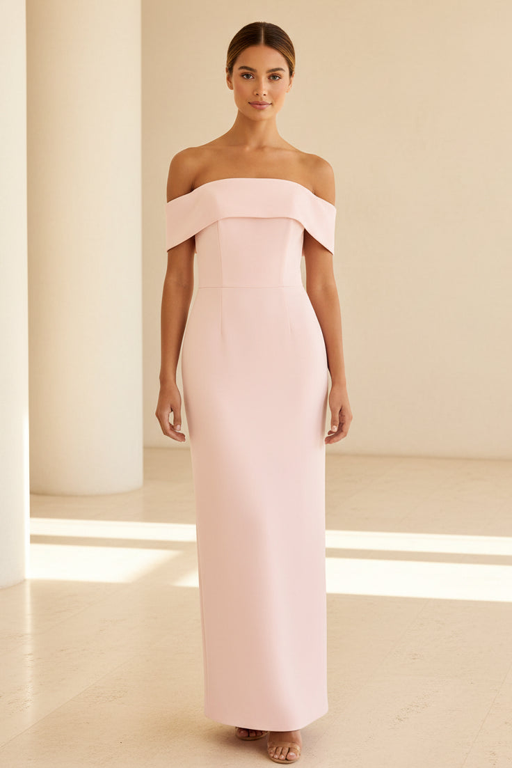 Off-the-Shoulder Column Maxi Gown