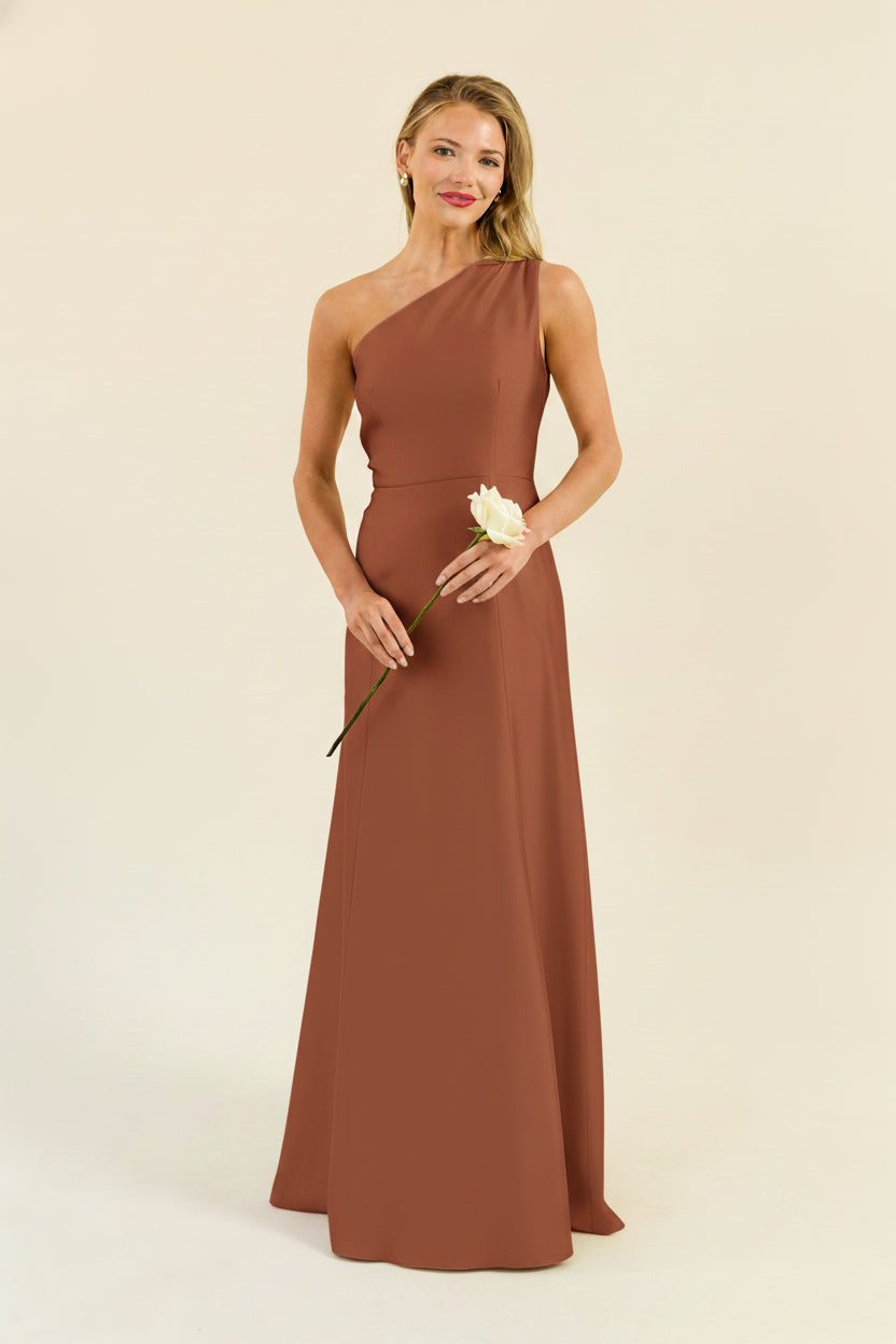 Elegant One-Shoulder A-Line Maxi Dress