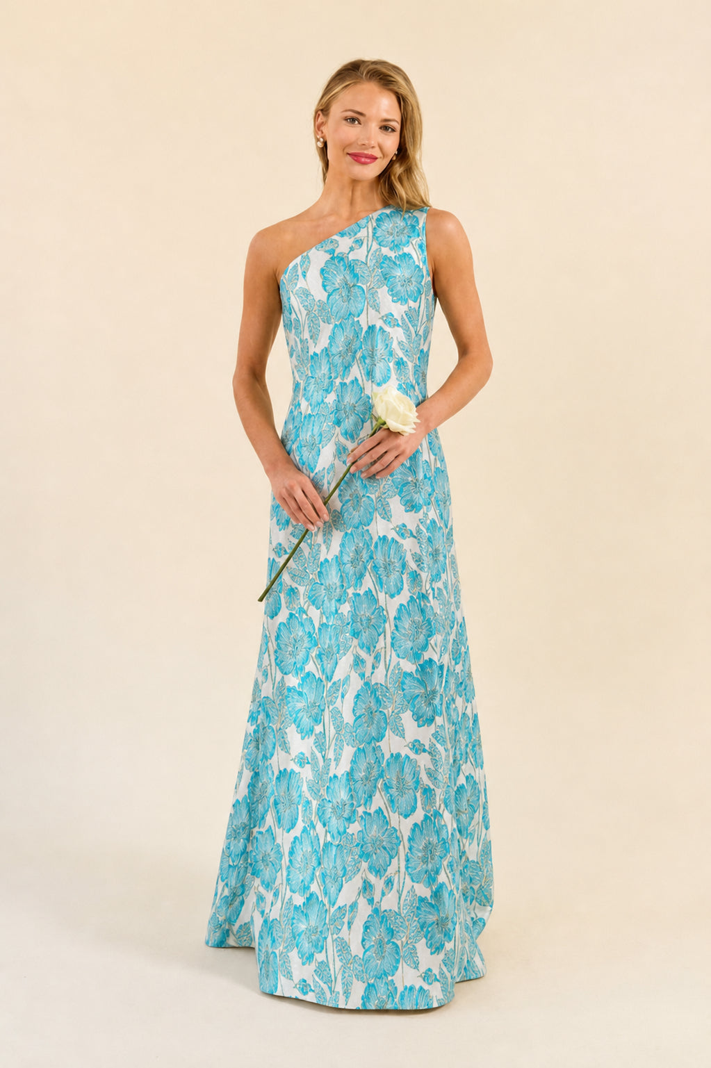 Elegant One-Shoulder A-Line Maxi Dress