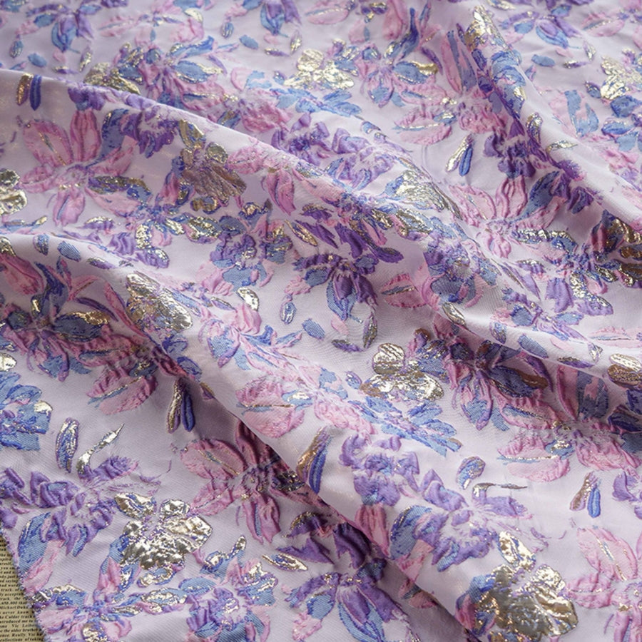 Floral Jacquard Midi Dress with Bow Detail