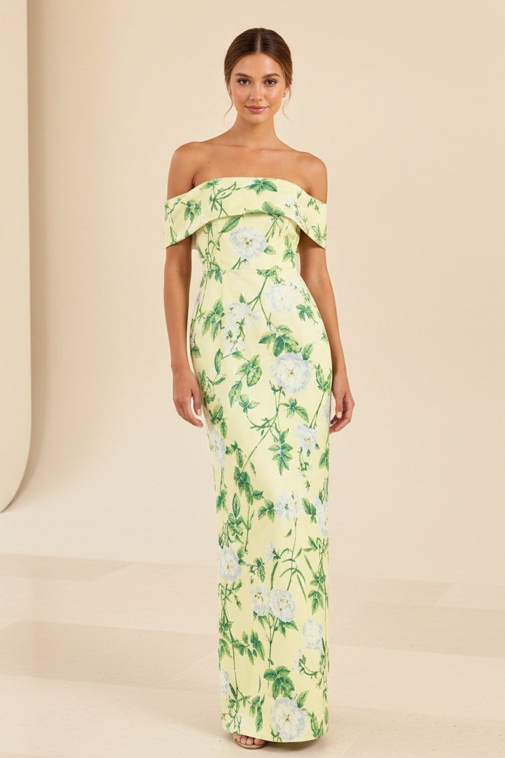 Off-the-Shoulder Column Maxi Gown