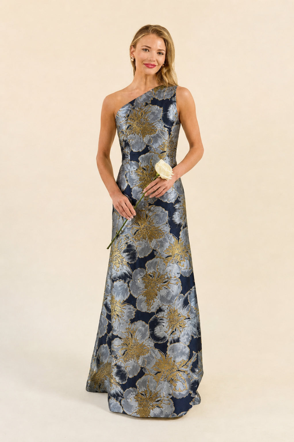 Elegant One-Shoulder A-Line Maxi Dress