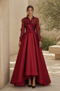 Floral Lace Bodice High-Low Formal Gown