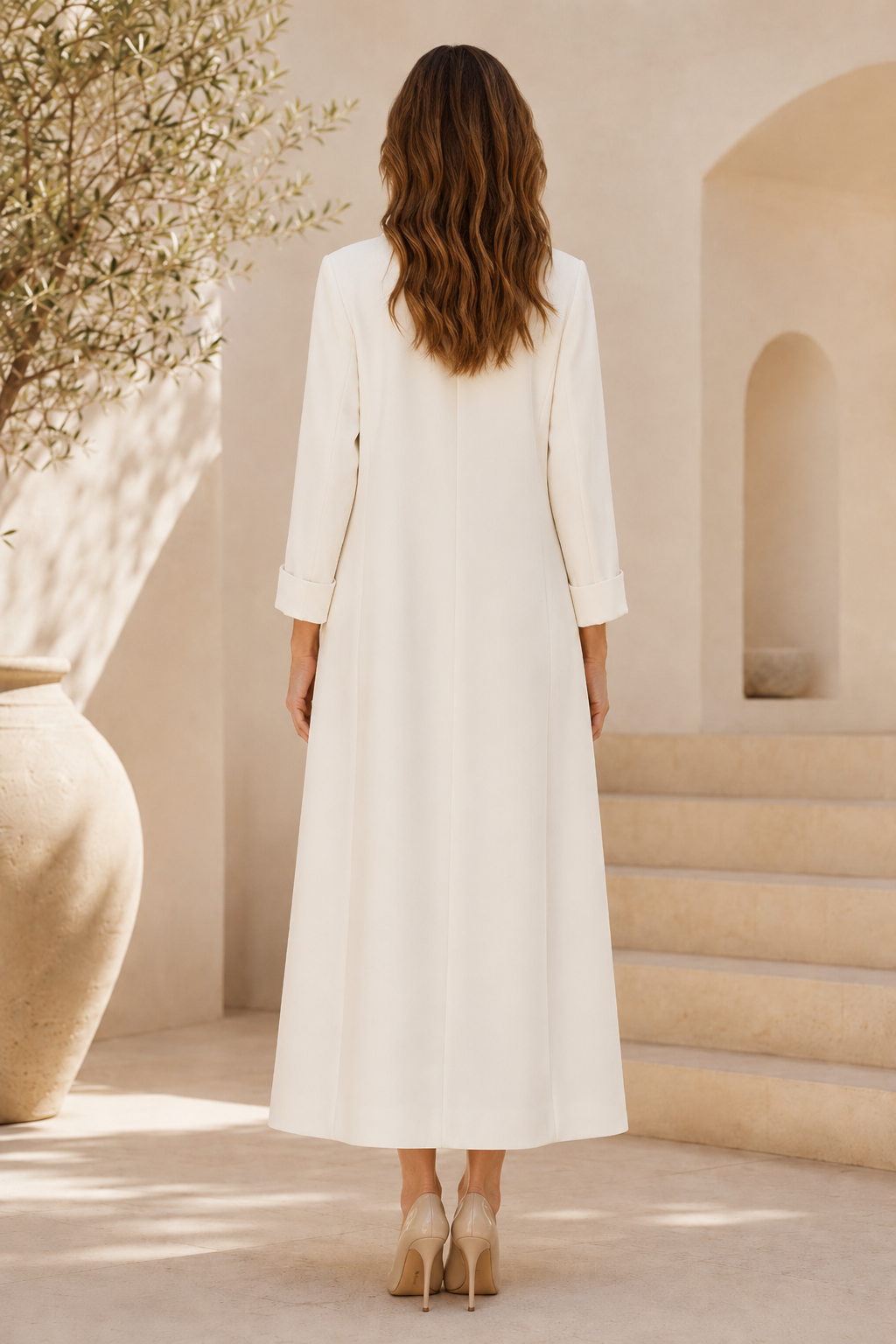 Two-Piece Sheath Dress and Longline Coat Set
