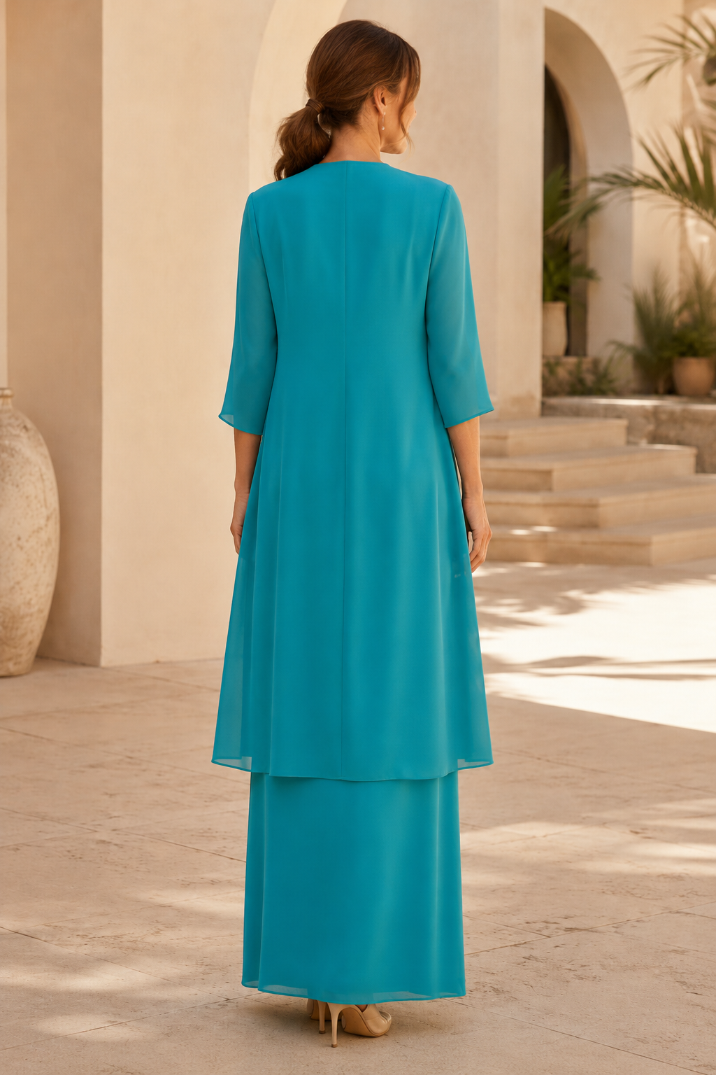 Chiffon Sheath Evening Dress with Matching Jacket