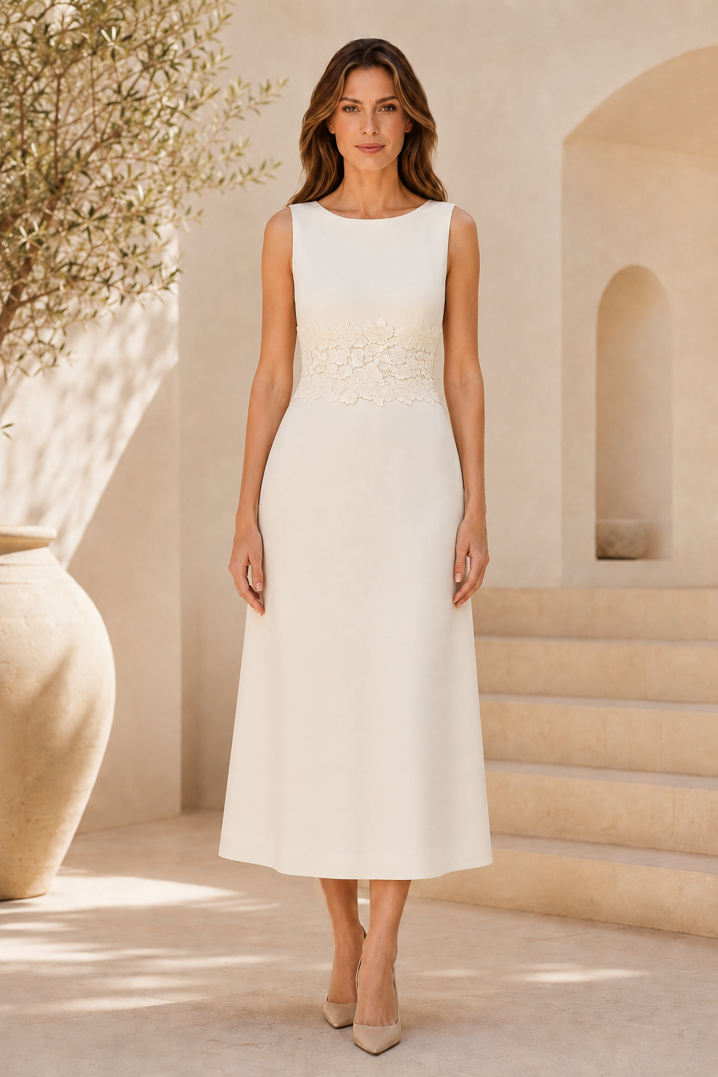 Two-Piece Sheath Dress and Longline Coat Set