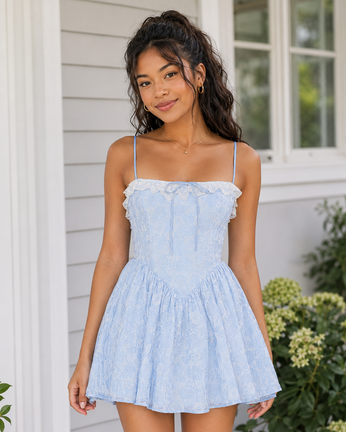Romantic Lace Corset Mini Dress