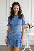 Open Back Lace Fit and Flare Mini Dress
