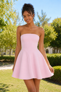 Strapless Corset Fit and Flare Mini Dress