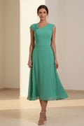 One-Shoulder Pleated A-Line Midi Dress