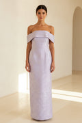 Off-the-Shoulder Jacquard Column Gown
