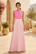 Sleeveless A-Line Floor-Length Gown with Bow Accent