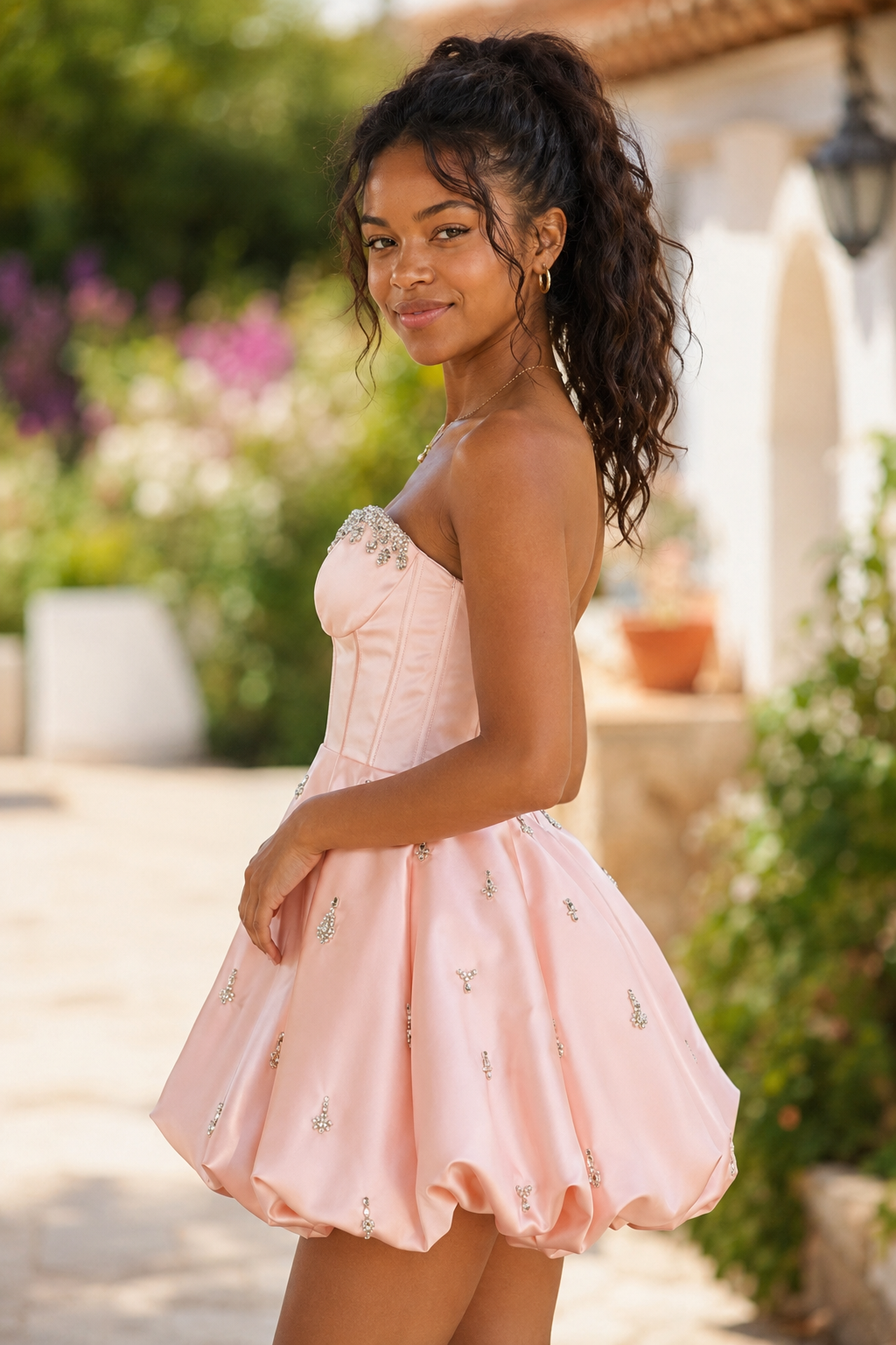 Embellished Corset Bubble Mini Dress