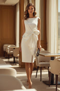 Bow Waist Sheath Cocktail Dress