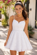 3D Floral Sweetheart A-Line Mini Dress