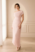 Pleated Asymmetrical One Shoulder Evening Dress