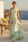 Floral Print Sleeveless Maxi Dress