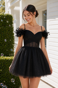 Glitter Tulle Sweetheart Corset Mini Dress