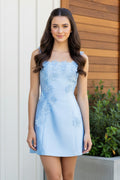 Floral Applique A-Line Mini Dress