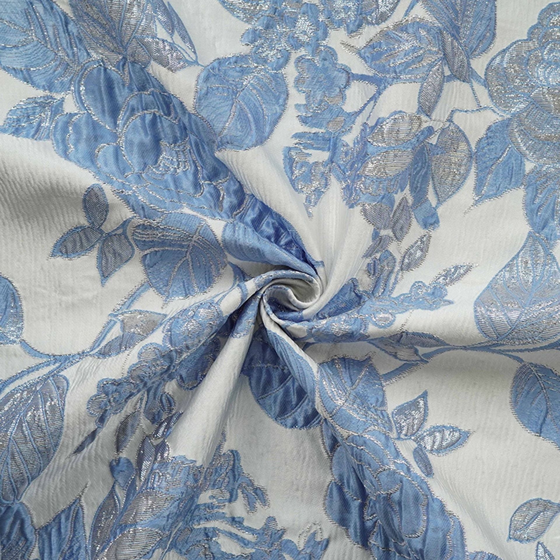 Floral Jacquard A-Line Midi Dress with Pockets